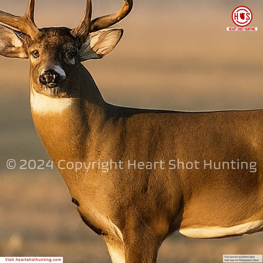 Whitetail Life Size Hidden Vitals Target - Southern White Tail Buck Deer